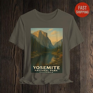 Vintage Yosemite National Park T-shirt | Retro T-shirt met reisposter
