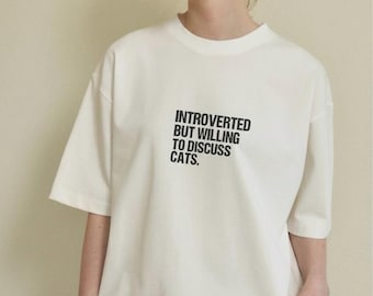 Introverted Cat Lover T-Shirt – Funny Unisex Tee, Gift for Introverts