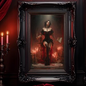 Gothic Occultess Art Print: Witchy Horror Decor