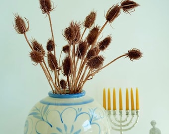 Dried Teasel Bundle 20+ Pods Stems, Dried Spiky Flowers, Natural Thistle Pods, Minimalist, Boho Chic Vintage Decor, Plant Flower Lover Gift