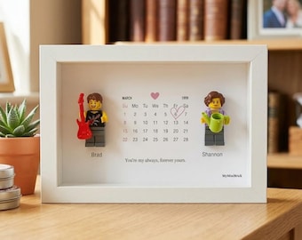Custom Couple Keepsake | Mini Figure Frame for 1st Anniversary | Personalized Gift for Him