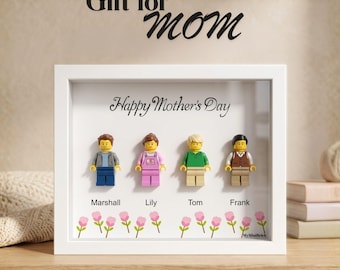Mother Son Gift, Personalized Minifigure Frame, Gift from Son for Mom
