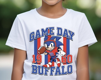 Retro Buffalo Football Kids T-Shirt: Fun Cartoon Sports Tee