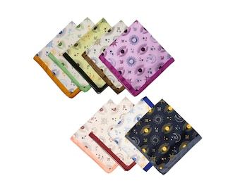 Celestial Satin Bandana, Mystic Eye Square Scarf 20x20 inches, Sun Moon Star Print Bandana, Silky Boho Astrology Scarf, Spiritual Bandana