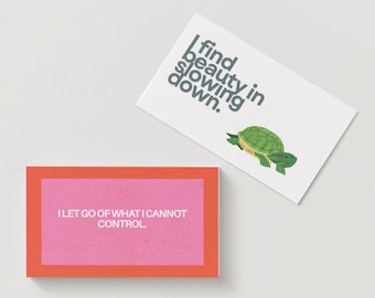 45 Daily Affirmation Cards - Printable Digital Download | Self-care | Mindfulness, positive quotes, Mental Wellness Cards