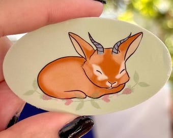 Sweet Baby Jackalope with Embroidery Design--Vinyl Sticker