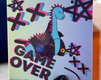 Gamer Girl Loch Ness Monster Cryptid Vinyl Sticker