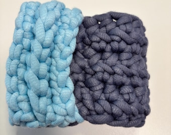 Cozie bleu gris et bleu layette avec poignée