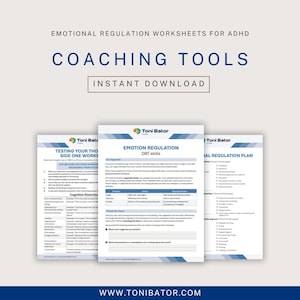 Emotional Regulation Bundle | DBT Worksheet | RSD Worksheet | ADHD Autism Coping Skills | Coaching Tools Downloadable