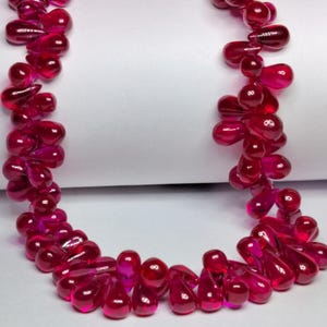 AAAA++ Seltenste Rubin-Tropfenperlen, 6 mm bis 8 mm | Echte Briolette-Tropfen für die Schmuckherstellung
