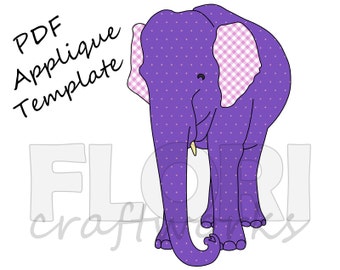 Indian Elephant Applique Template Pattern - PDF