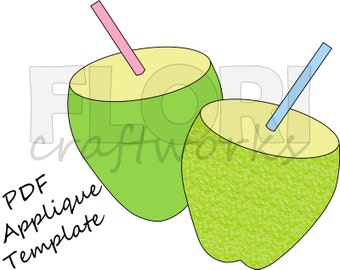 Tender Coconut PDF Applique Design Template