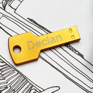 Custom Engraved 64GB Key Style USB Flash Drive - Includes Engraving