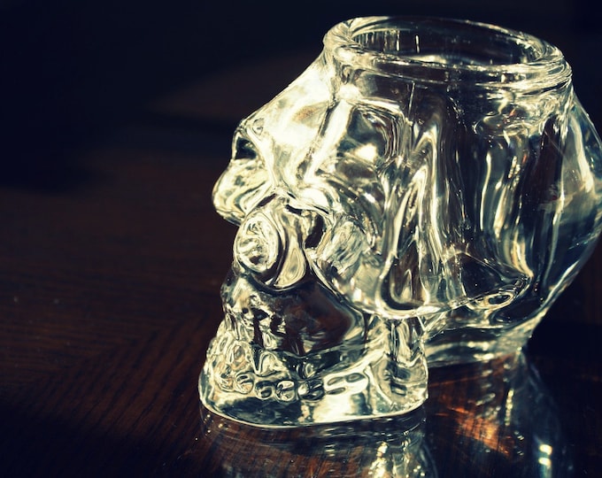 Custom Engraved Clear Glass skull Candle Holder Etsy