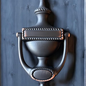 Custom Engraved VENETIAN BRONZE &quot;Winchester II&quot; Style Solid Brass Door Knocker - 7-3/8&quot;