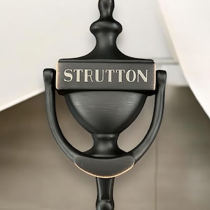 Custom Engraved VENETIAN BRONZE &quot;Ivoryton II&quot; Style Solid Brass Door Knocker - 7&quot;