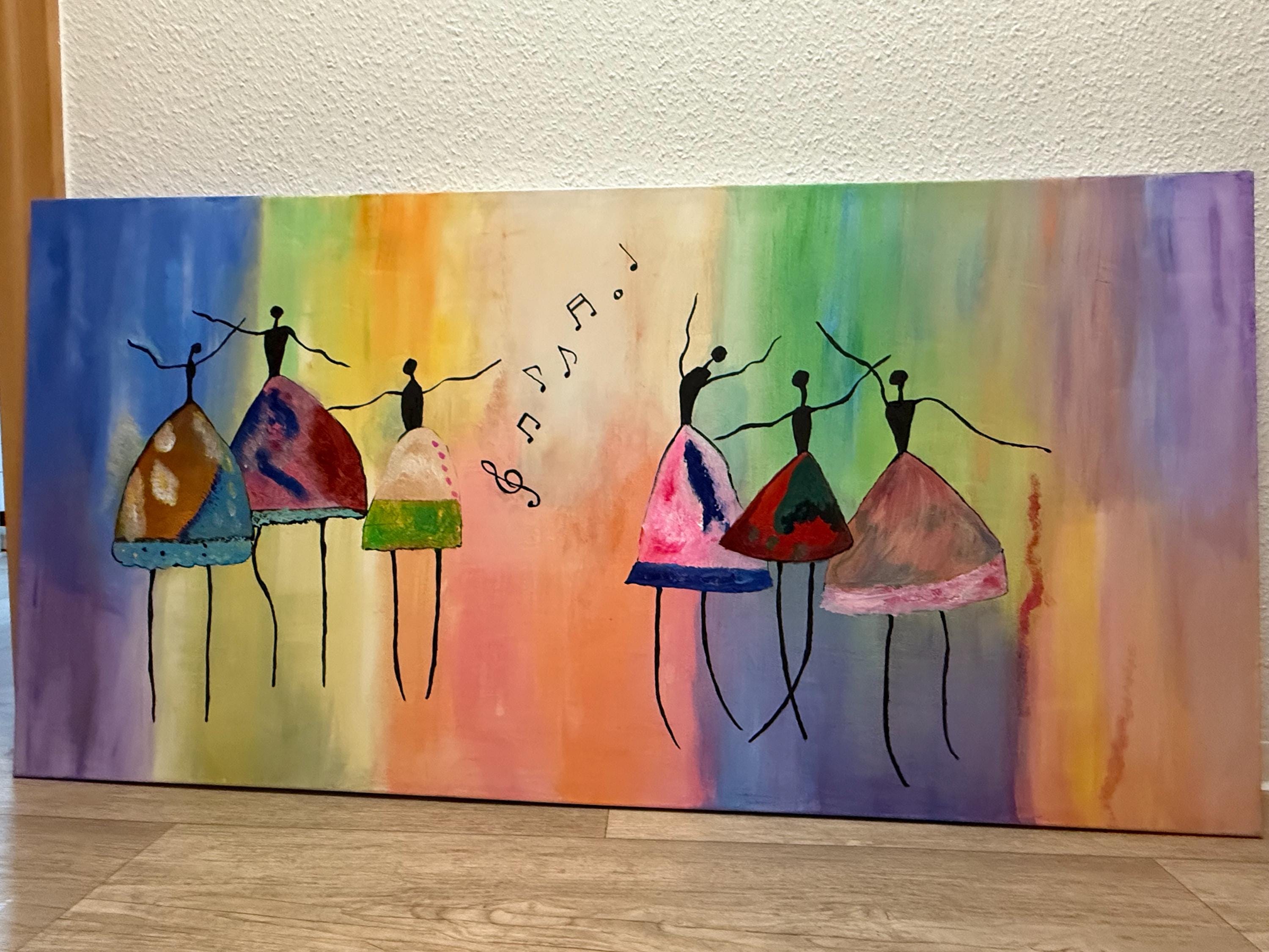 色のダンス（70.140）抽象アクリル画 - Etsy 日本