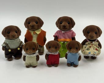 Sylvanian Families chocoladebruine labrador 7 figuren met originele outfitset