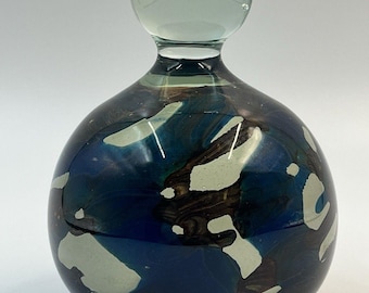 Vintage Large Signed Mdina Studio Art Glass Abstract Multi Coloured Paperweight