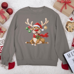 クリスマストナカイ スウェットシャツ - ホリデー カートゥーン プルオーバー
