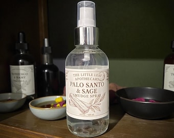 Palo Santo & Sage Cleansing Spray – Smokeless Energy Cleanser for Home, Aura and Sacred Space 4oz