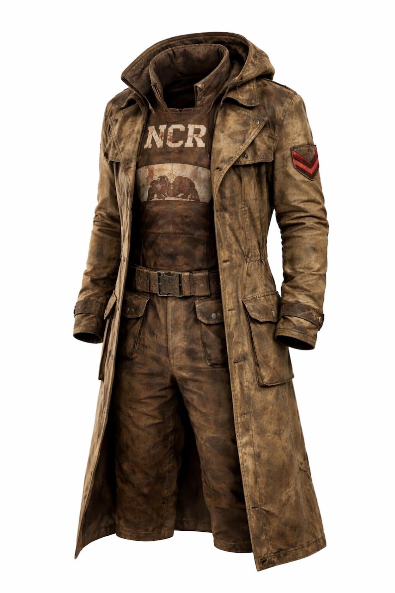 Fallout NCR Ranger Distressed Canvas Long Duster Coat – Men’s Post ...