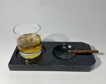 Luxe marmeren sigarenbak, marmeren sigarenasbak, verjaardagscadeau, sigarenaccessoires, kerstcadeau, Vaderdagcadeau, alcohollade