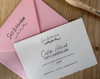 Custom Watercolor Painting Gift Certificate - A thoughtful, one-of-a-kind gift
