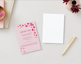 Galentine’s Day Invitation Template | Pink Heart Galentines Party Invite | Editable Canva Digital Download