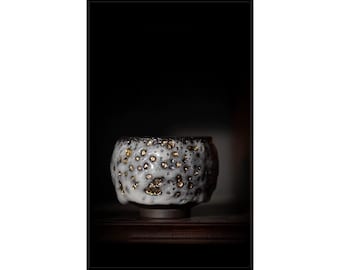 Ceramic Tea Cup - Shino Glaze, Handmade Kung Fu Tea Bowl