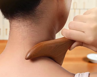 Outil Massage Gua Sha - Bois de Santal Point de Déclenchement Cou, Dos, Pied