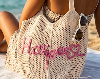 Crochet Beach Bag Woven Tote Summer Vacation Gift Set for Women Amazon.com: Pleneal Crochet Beach Bags for Women, Summer  main image 2
