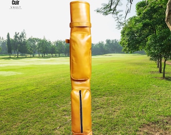 Vintage Leather Pencil Golf Bag: Antique Style Sunday Carrier