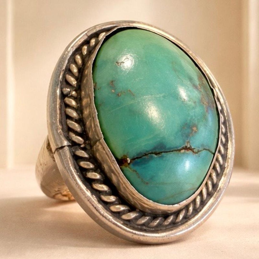 Navajo Turquoise Vintage Sterling Silver 925 Ring Size 6 - Etsy