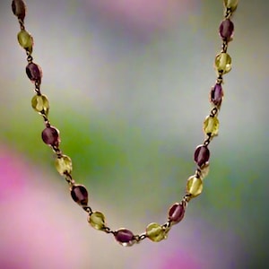 Natural Amethyst & Citrine Necklace .925 18-19.5&quot;Stamped .925 clasp adjustable.