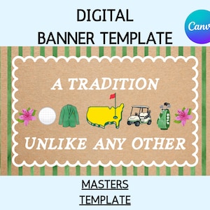 Masters Theme Banner Template: Custom Party Design (Digital Download)