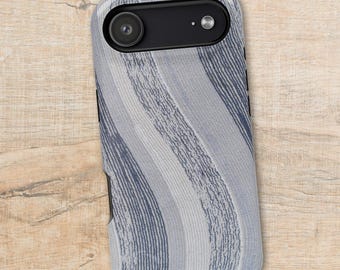 Faux Knit Blue Wave Phone Case for iPhone Samsung Google Pixel Includes MagSafe Option