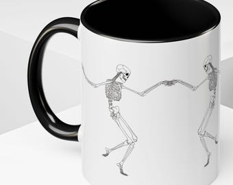 Dancing Skeleton Coffee Mug: Halloween Kitchen Decor