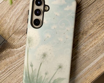 Dandelion Watercolor Tough Phone Case for iPhone Samsung Galaxy Google Pixel