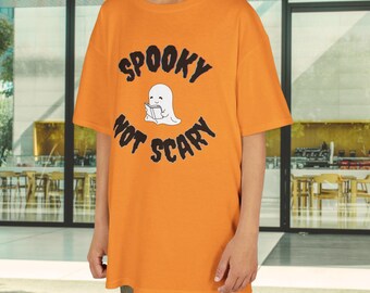Kids Halloween Ghost Tee: Spooky Not Scary Cotton Shirt