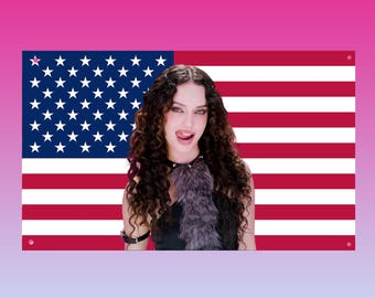 Daniela Avanzini Katseye American Flag Tapestry – Katseye Fan Wall Flag | Pop Star Room Decor | Daniela Banner