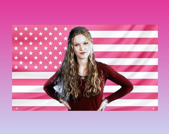 Kat Stratford Pink US Flag | 10 Things I Hate About You Julia Stiles Wall Tapestry | Y2K Dorm Room Decor | 90s Fan Gift