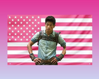Minho Flag Maze Runner, The Maze Runner Flag, Glader Leader Flag, Pink US Flag Aesthetic, Frat Room Decor