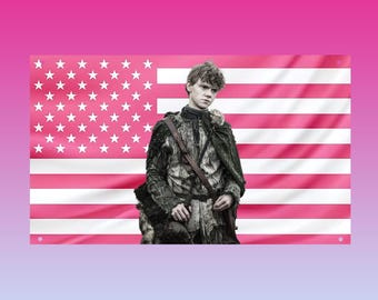 Newt Pink USA Flag | Hot Actor Aesthetic Tapestry | Thomas Brodie-Sangster Wall Decor | Cute Soft Boy Art | Thomas Brodie