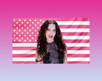 Daniela Avanzini Katseye Pink USA Flag | KPOP Idol Tapestry | Aesthetic Korean Pop Room Decor for Fans