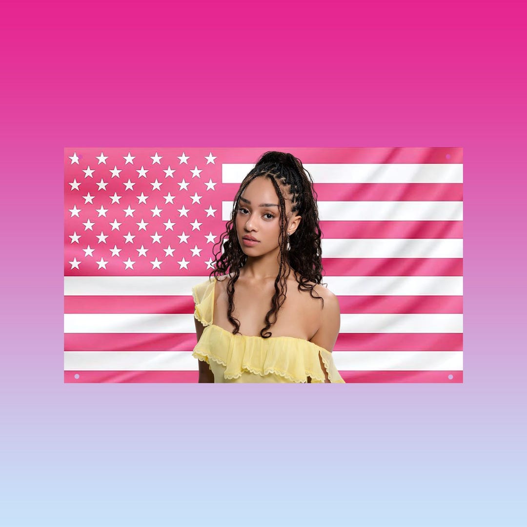 Manon Katseye Pink USA Flag | K-pop Idol Aesthetic Tapestry | SIS Manon ...
