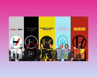 Twenty One Pilots Eras Flag | All Albums Tapestry | TØP Wall Flag | Breach Era | Band Room Decor | Music Fan Wall Art | Clancy