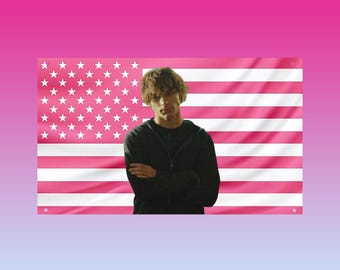 Mason Thames Flag – Teen Heartthrob Aesthetic Pink American Flag Wall Tapestry