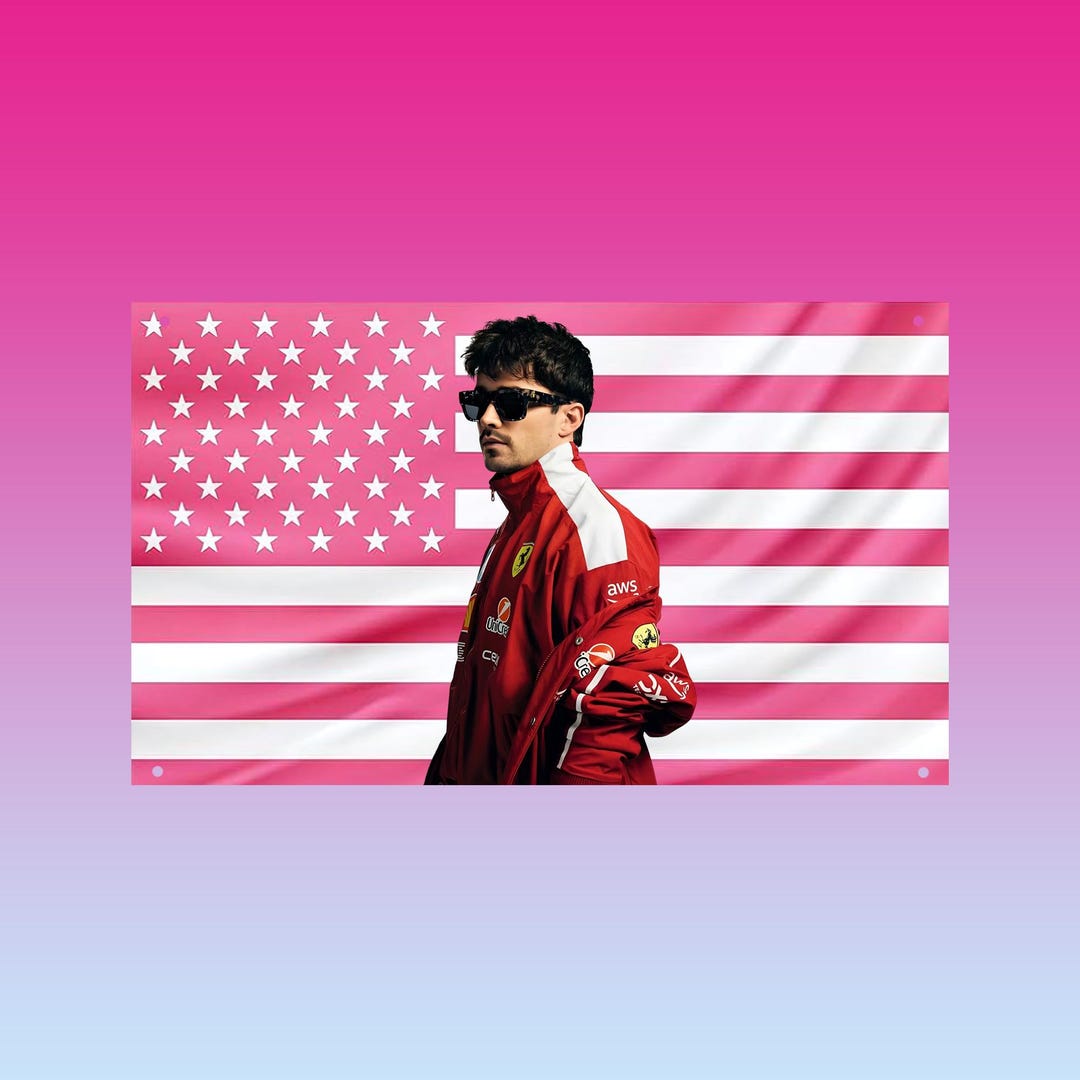 Charles Leclerc Pink F1 Flag | Hot Formula Driver Tapestry - Etsy