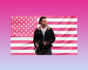 Rick Grimes Flag The Walking Dead – TWD Aesthetic Wall Decor Zombie Series Poster Frat Room Dorm Flag